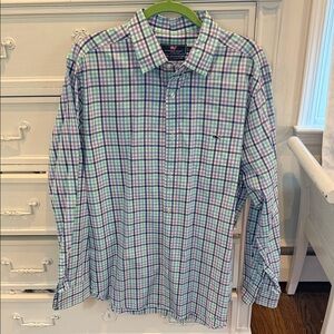 Vineyard Vines Plaid Button-Down in Blue, Green & White